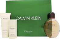 Calvin Klein Obsession Gift Set 125ml EDT + 100ml Aftershave Balm + 75g Deodorant Stick