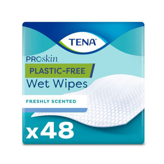 TENA Plastic-Free Wet Wipes 48 Wipes