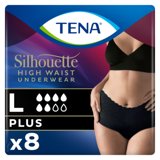 TENA Silhouette Plus Black Large 8 Pack