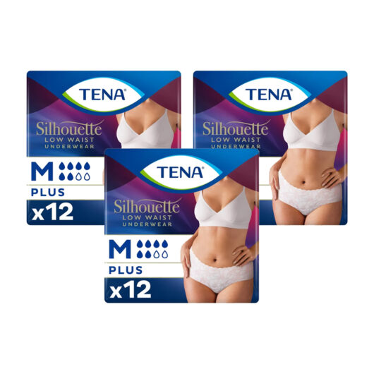 TENA Silhouette Plus Low Waist White Medium 12 Pack