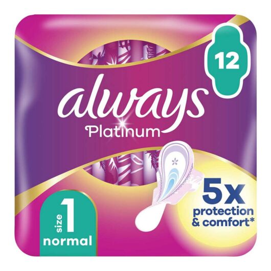 Always Platinum Normal (Size 1) Pads Wings 12 Sanitary Towels
