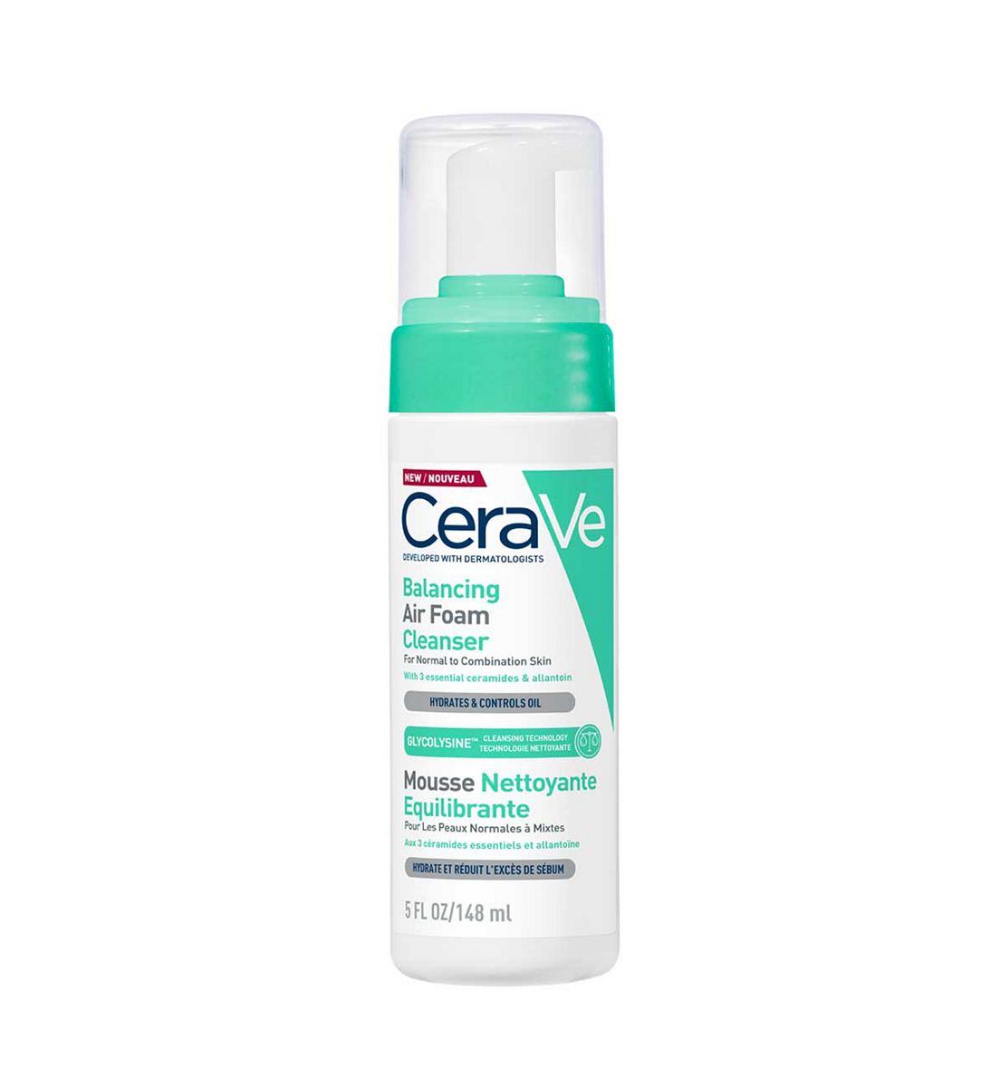 Cerave Balancing Air Foam Foaming Facial Cleanser For Normal To Combination Skin 148ml