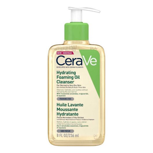 Cerave Hydrating Foaming Oil Cleanser With Squalane For Normal To Very Dry Skin 236ml