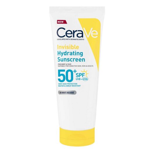Cerave Invisible Hydrating Sunscreen Spf50 For Body Face And All Skin Types With 3 Essential Ceramides 75ml