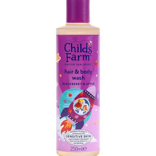 Childs Farm Hair & Body Wash, Blackberry Apple250 Ml Gentle Tear-Free Formula For Kids, Babies Sensitive Skin, 250ml