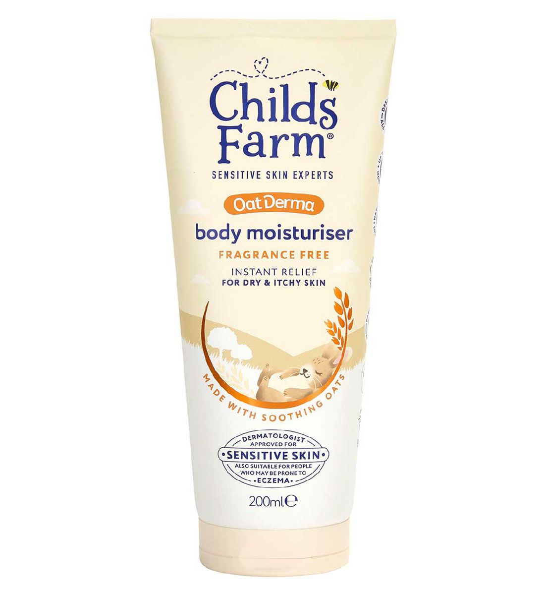 Childs Farm Oatderma Body Moisturiser200 Ml Fragrance Free Sensitive Skin Baby Kids, 200ml