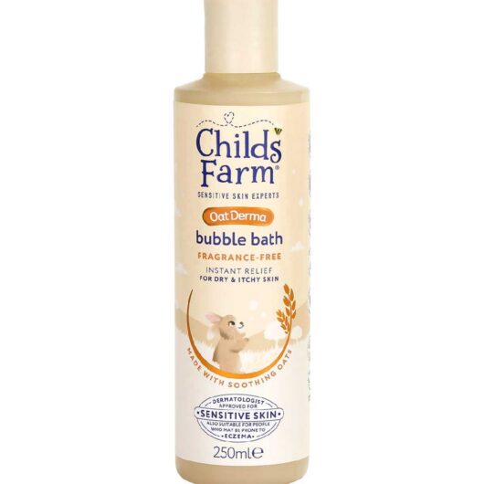 Childs Farm Oatderma Bubble Bath250 Ml Fragrance Free Sensitive Skin Baby Kids, 250ml