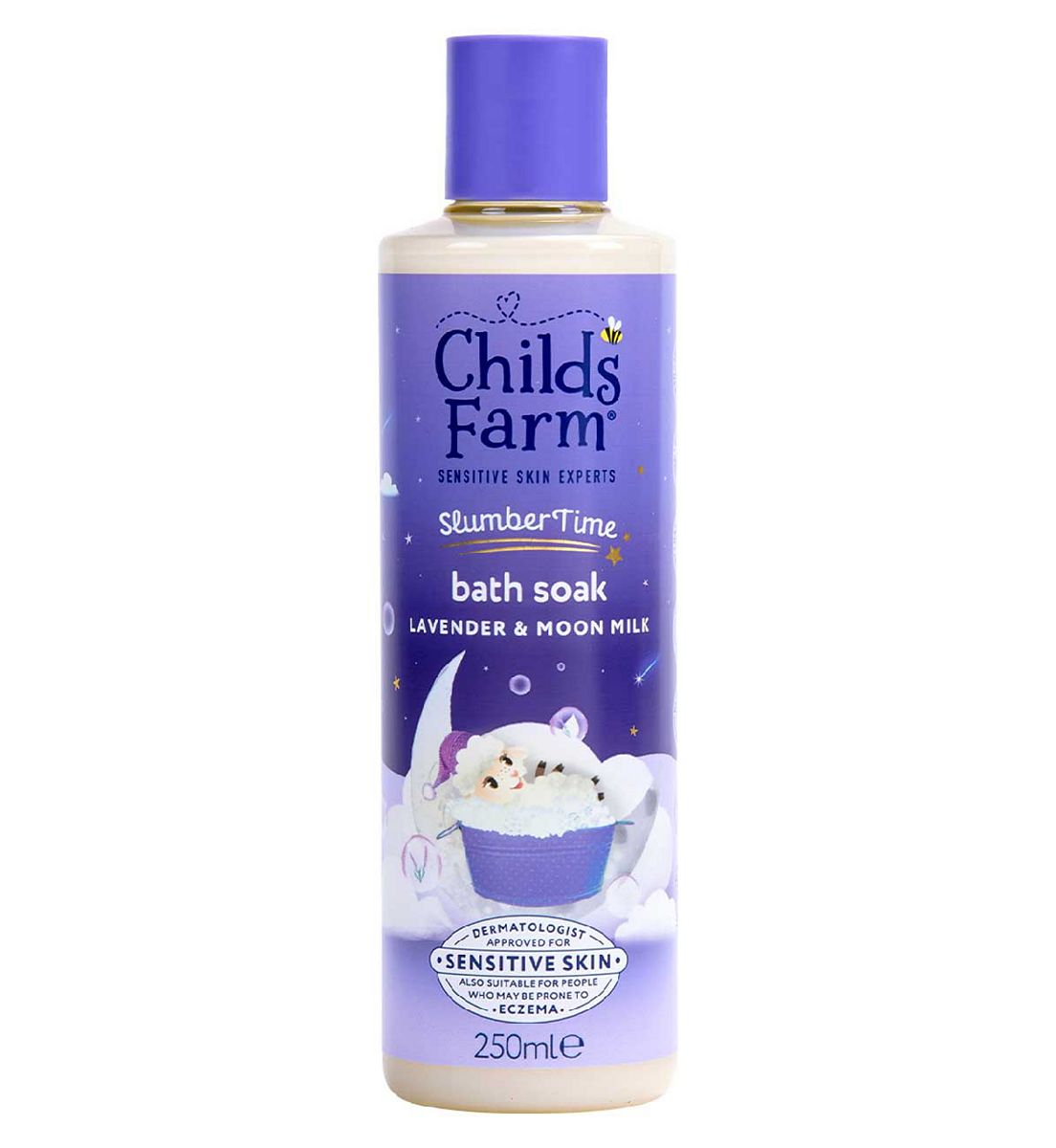 Childs Farm Slumbertime Bath Soak250 Ml Lavender & Moon Milk Gentle Bubble For Babies, Kids Sensitive Skin, 250ml