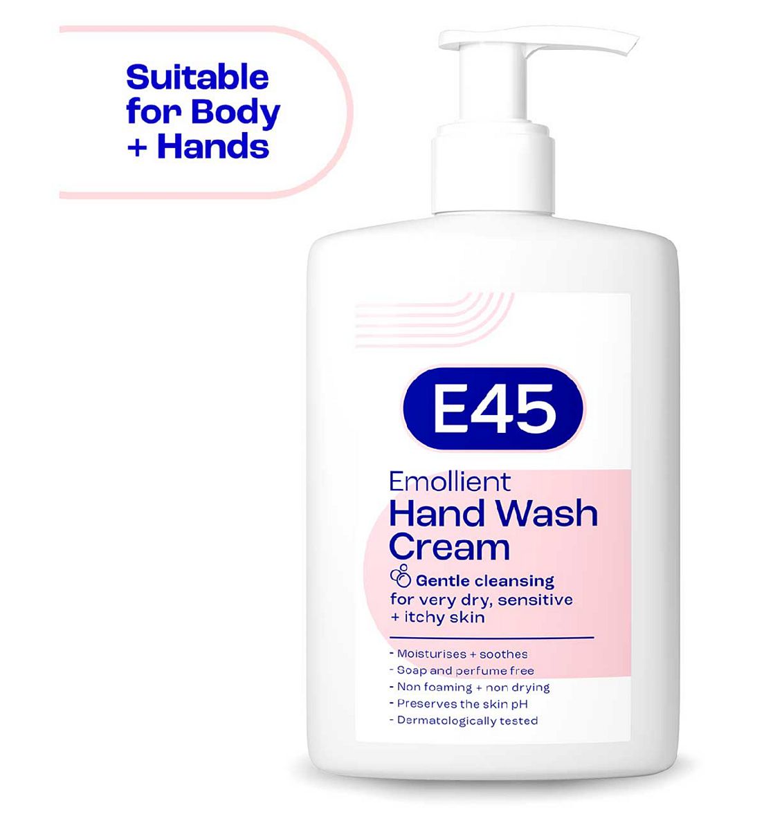 E45 Emollient Hand And Body Wash Cream For Dry Skin Eczema250 ml, 250ml