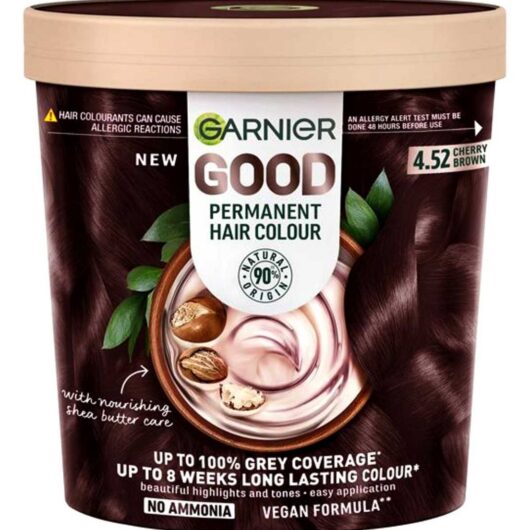 Garnier Good Permanent Hair Dye 4.52 Cherry Cola Brown, 100% Grey Coverage, 8 Weeks Long-Lasting Colour, No-Drip Application, 205g