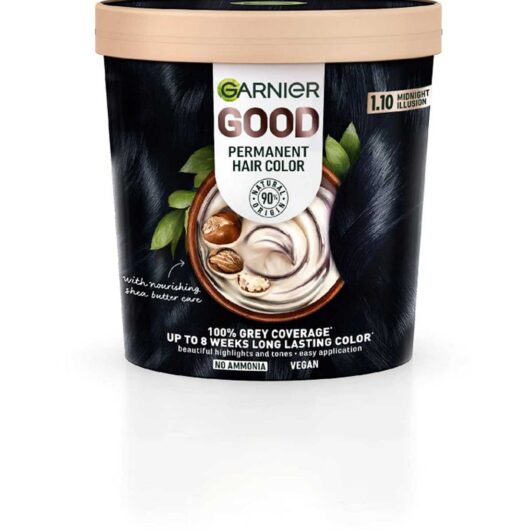 Garnier Good Permanent Hair Dye (Shade: 1.10 Midnight Illusion) For Vibrant, Lasting Colour, 217g