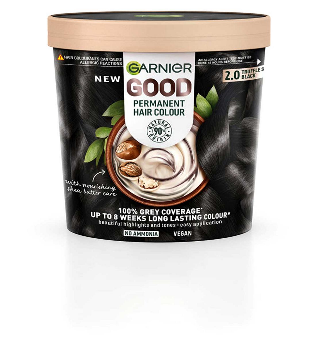 Garnier Good Permanent Hair Dye (Shade: 2.0 Truffle Soft Black) For Vibrant, Lasting Colour