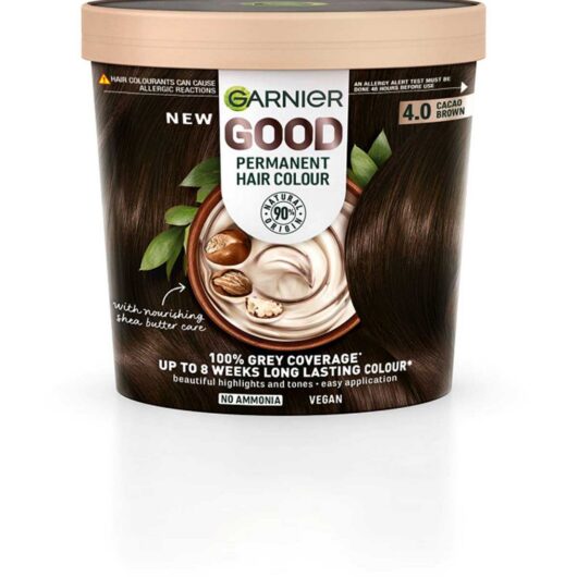Garnier Good Permanent Hair Dye (Shade: 4.0 Cacao Brown) For Vibrant, Long-Lasting Colour