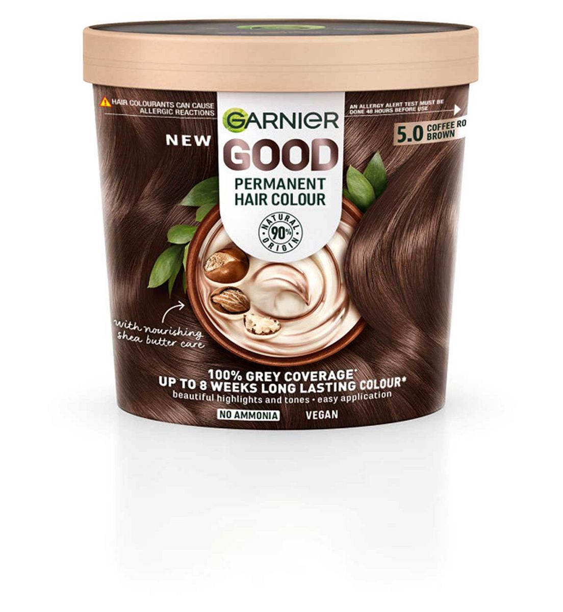 Garnier Good Permanent Hair Dye (Shade: 5.0 Coffee Roast Brown) For Vibrant, Lasting Colour