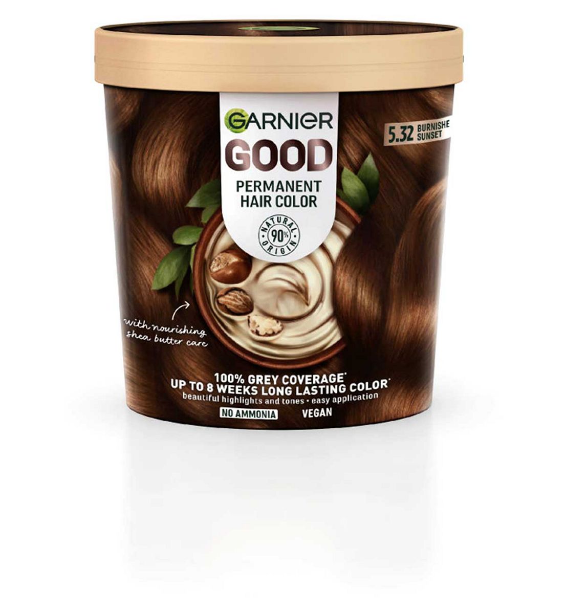 Garnier Good Permanent Hair Dye (Shade: 5.32 Burnished Sunset) For Vibrant, Long-Lasting Colour, 217g