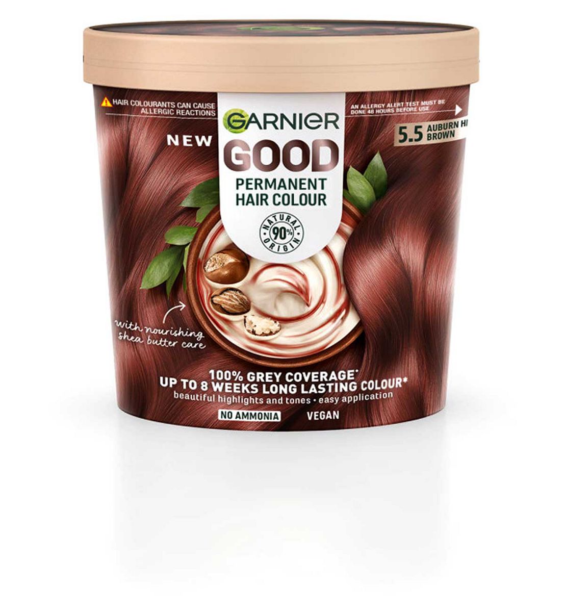 Garnier Good Permanent Hair Dye (Shade: 5.5 Auburn Hibiscus Brown) For Vibrant, Lasting Colour