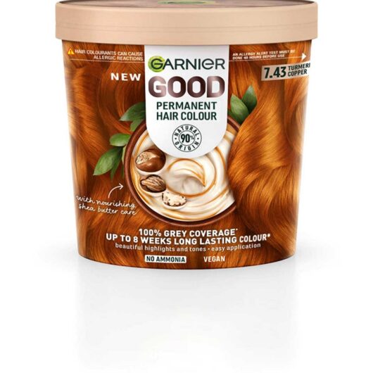 Garnier Good Permanent Hair Dye (Shade: 7.43 Tumeric Copper) For Vibrant, Long-Lasting Colour
