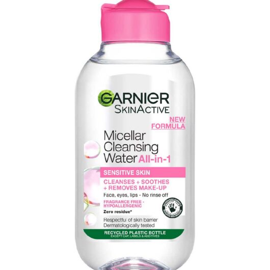Garnier Micellar Water, Gentle Face Cleanser & Makeup Remover For Sensitive Skin, Travel Size, 100ml