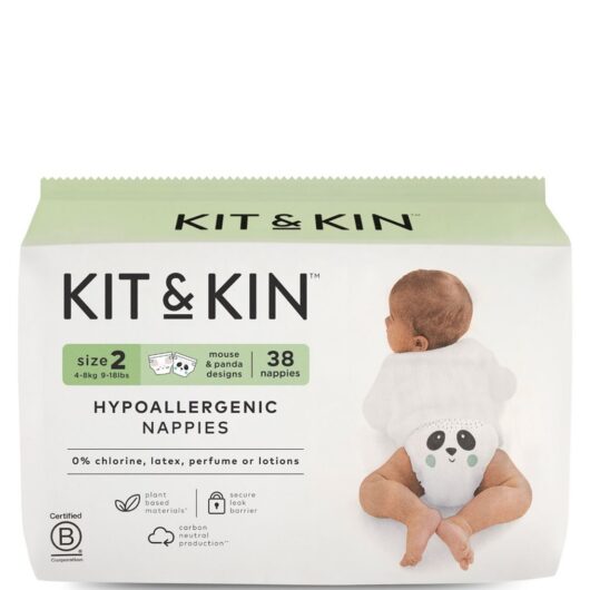 Kit & Kin Size 2 Hypoallergenic Nappies 38 Pack