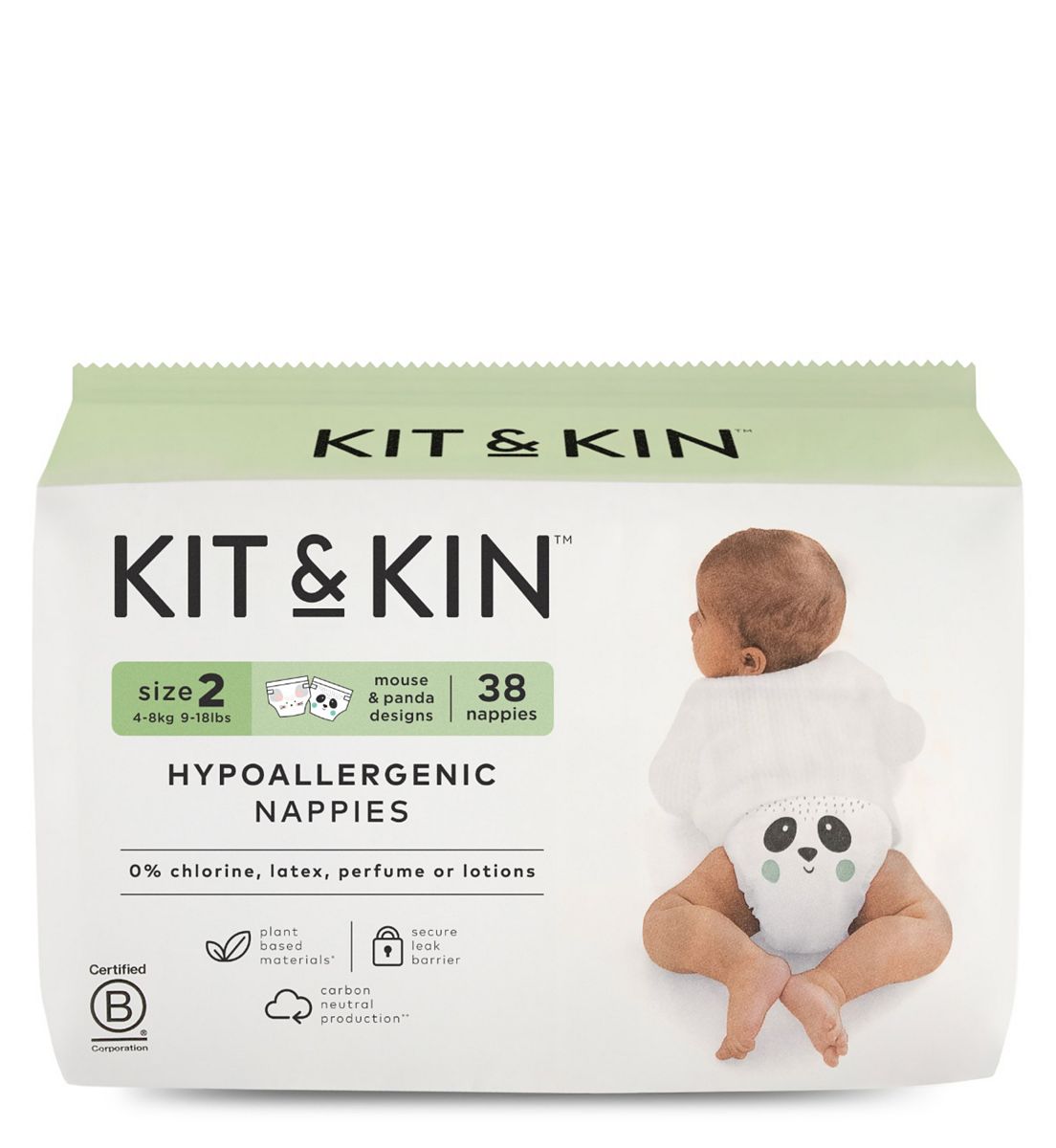 Kit & Kin Size 2 Hypoallergenic Nappies 38 Pack