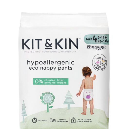 Kit & Kin Size 4 Hypoallergenic Nappy Pants 22 Pack
