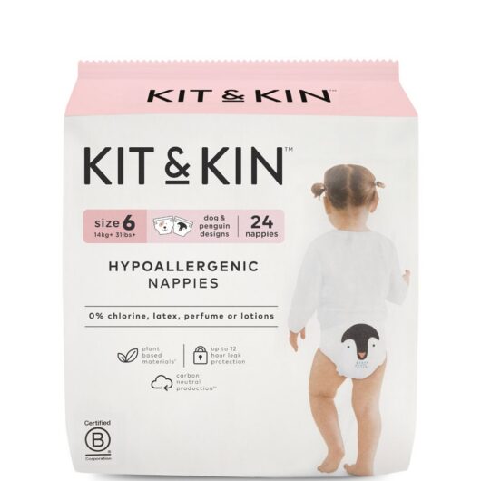 Kit & Kin Size 6 Hypoallergenic Nappies 24 Pack