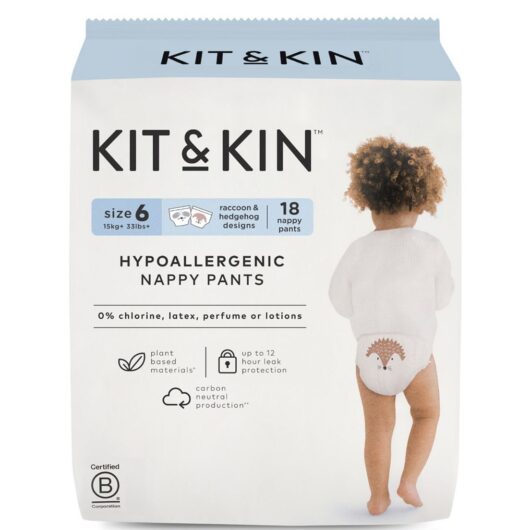 Kit & Kin Size 6 Hypoallergenic Nappy Pants 18 Pack