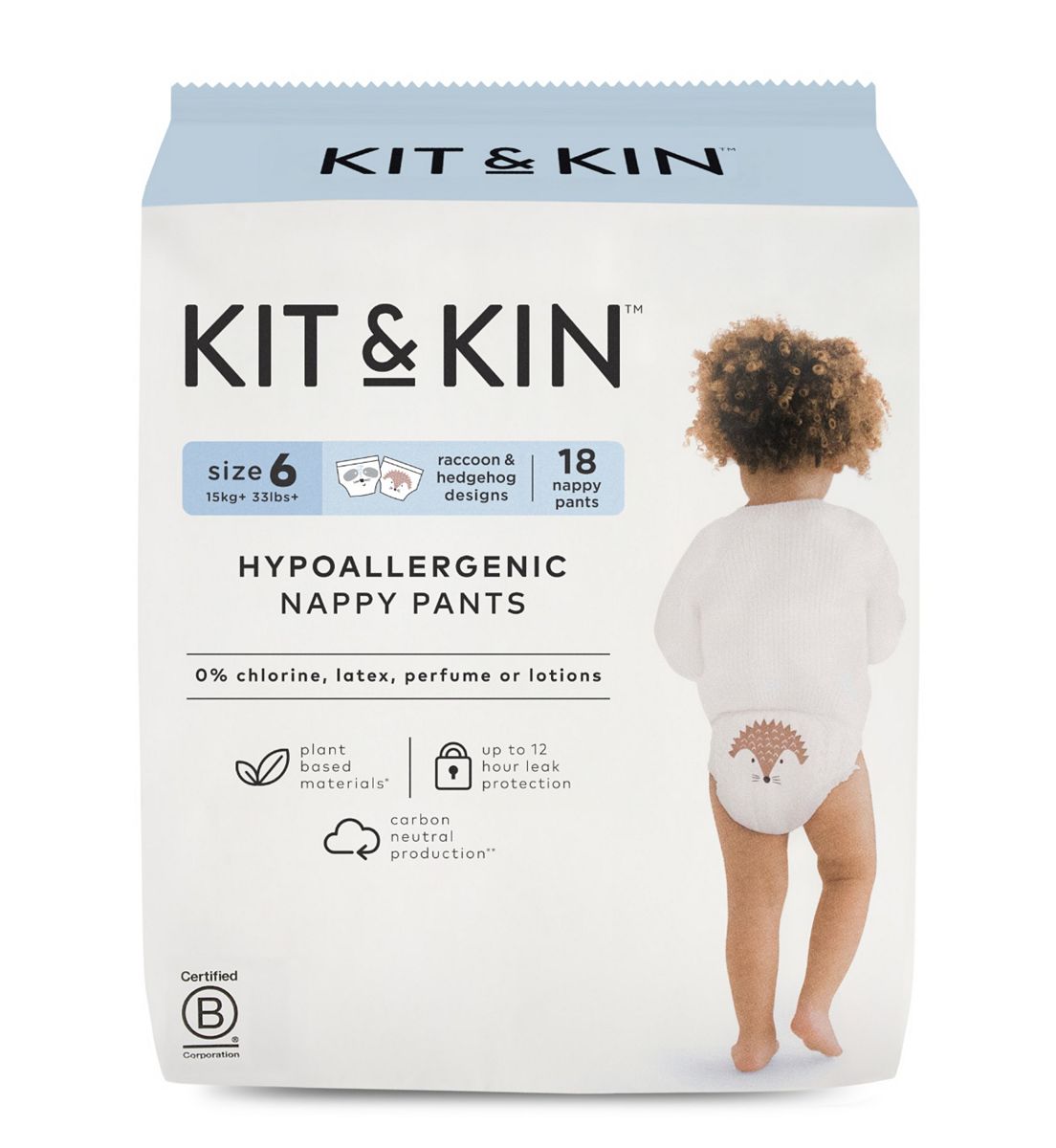Kit & Kin Size 6 Hypoallergenic Nappy Pants 18 Pack