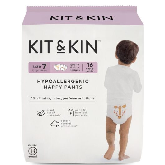 Kit & Kin Size 7 Hypoallergenic Nappy Pants 16 Pack