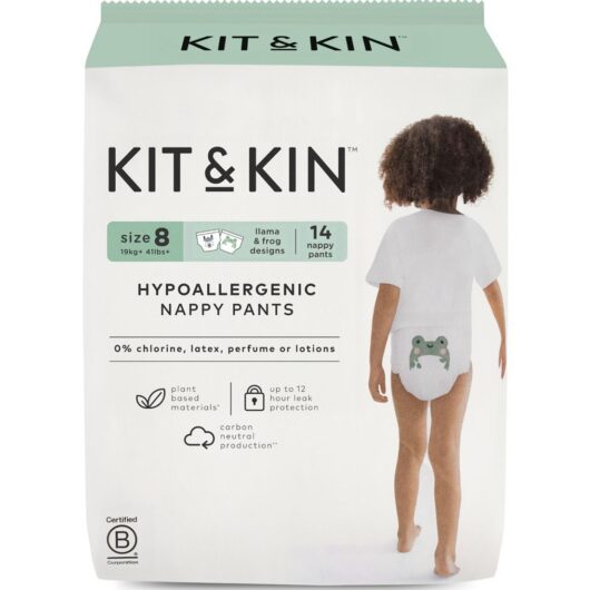 Kit & Kin Size 8 Hypoallergenic Nappy Pants 14 Pack