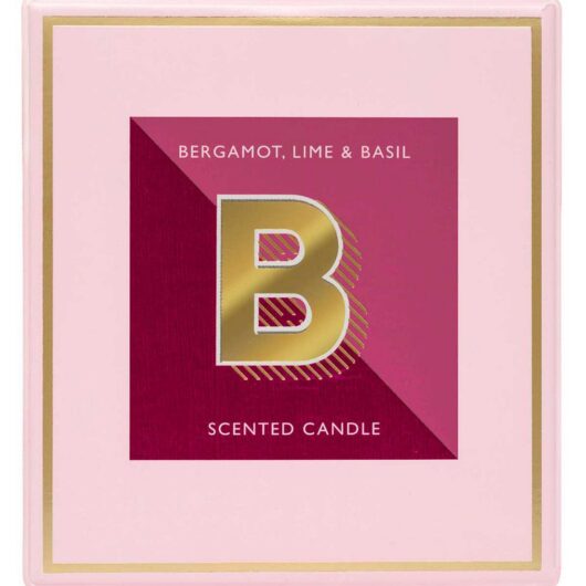 Landon Tyler Alphabet Candle Letter B Bergamot, Lime & Basil 140g