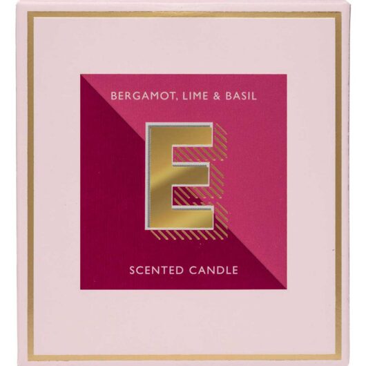 Landon Tyler Alphabet Candle Letter 'e' Bergamot, Lime & Basil 140g
