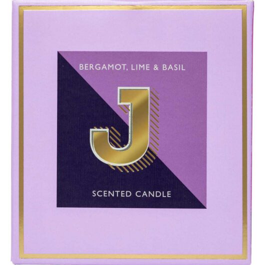 Landon Tyler Alphabet Candle Letter 'j' Bergamot, Lime & Basil 140g