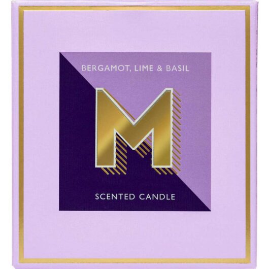Landon Tyler Alphabet Candle Letter 'm' Bergamot, Lime & Basil 140g
