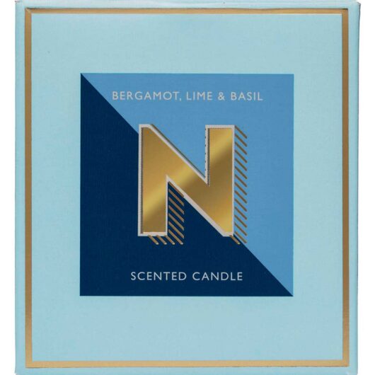 Landon Tyler Alphabet Candle Letter 'n' Bergamot, Lime & Basil 140g
