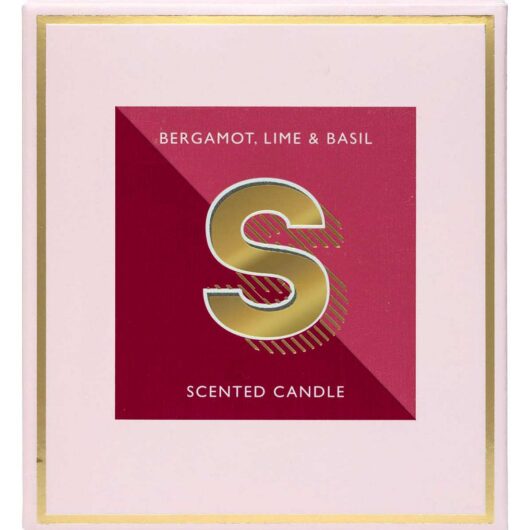 Landon Tyler Alphabet Candle Letter 's' Bergamot, Lime & Basil 140g