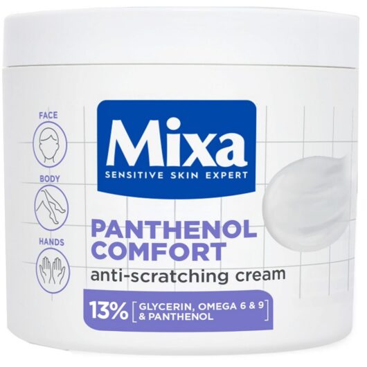 Mixa Body Cream, Panthenol Comfort Restoring Soothing Moisturiser, 400ml