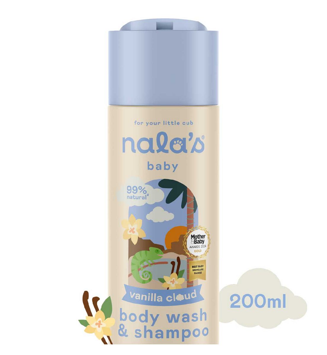 Nalas Baby Nala's Baby Body Wash & Shampoo Vanilla Cloud200 ml, 200ml