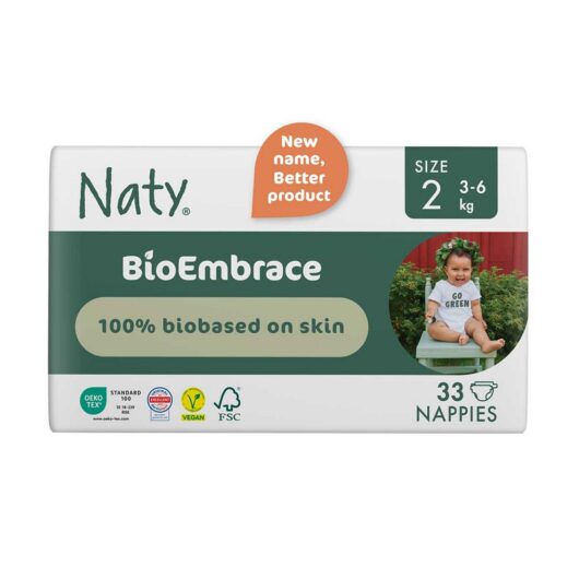 Naty Bioembrace Nappies Size 2, 33 Nappies, 3-6Kg