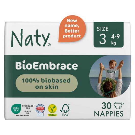 Naty Bioembrace Nappies Size 3, 30 4-9Kg
