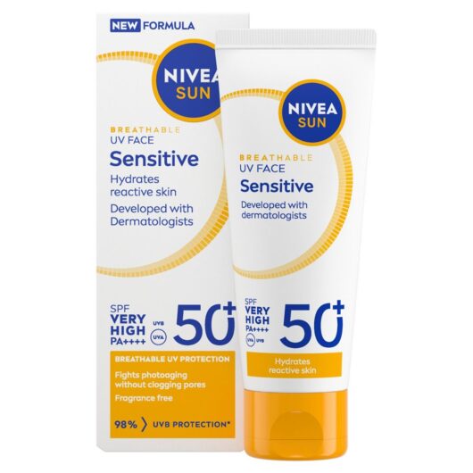 Nivea Sun Uv Face Soothing Sensitive Cream Spf50 40ml