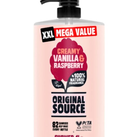 Original Source Vanilla And Raspberry Shower Gel Body Wash 1L