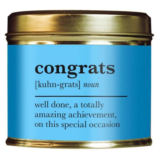 Shearer Candles Congrats, Well Done, A Totally Amazing Achievement, On This Special Occasion Tin Candle 204g