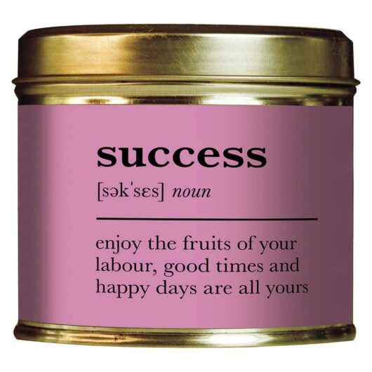 Shearer Candles Success, Enjoy The Fruits Of Your Labour, Good Times And Happy Days Are All Yours Tin Candle 204g