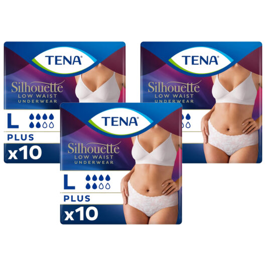 TENA Silhouette Plus Low Waist White Large 10 Pack