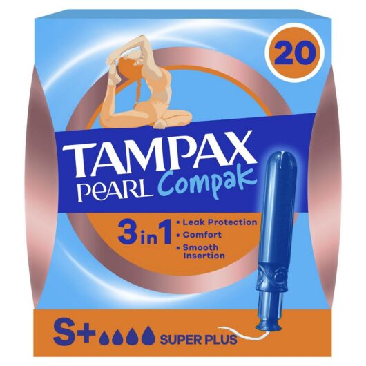Tampax Pearl Compak Super Plus Tampons With Applicator X20