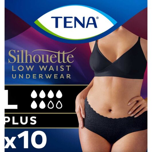 Tena Silhouette Incontinence Pants Plus Large Low Waist Black 10S