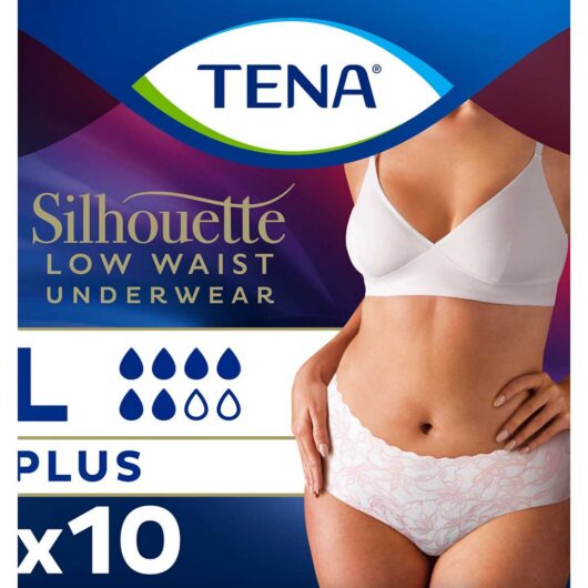 Tena Silhouette Incontinence Pants Plus Large Low Waist White 10S
