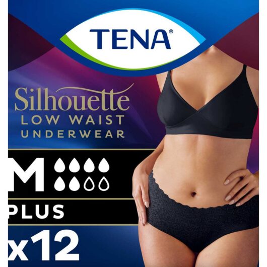 Tena Silhouette Incontinence Pants Plus Medium Low Waist Black 12S