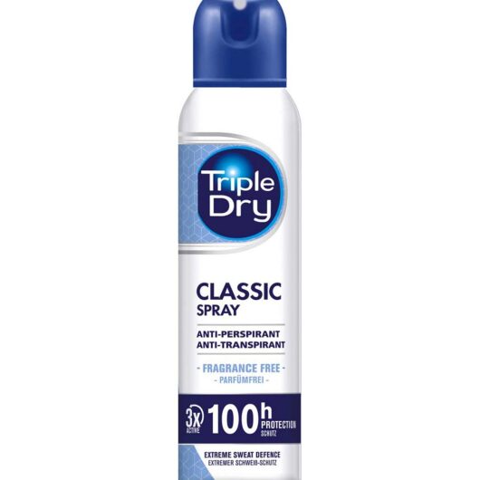 Triple Dry Classic Fragrance-Free Anti-Perspirant Spray 100-Hours 150ml